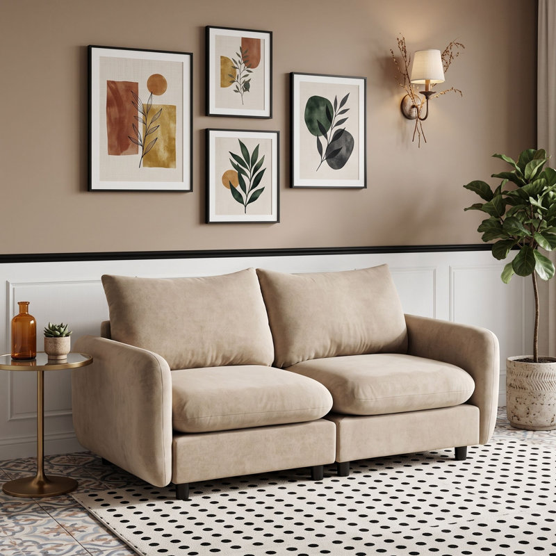 Upholstered 69 " Fabric Loveseat, Nomade
