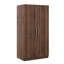 Armoire-penderie 2 portes en bois avec 3 tablettes de rangement, brun
