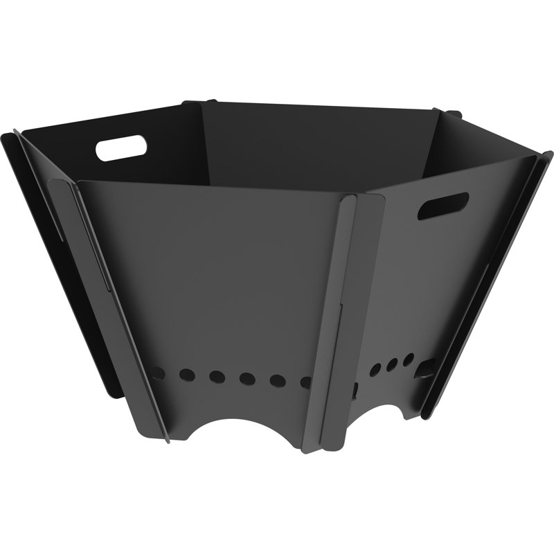 Portable Steel Fire Pit, 11" H x 19" W x 19" D