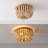 Ohlone Farmhouse Wood Beaded/Metal LED Flush Mount-70777070-123703379
