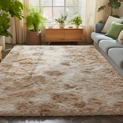 Aajon Solid Colour Shag Area Rug