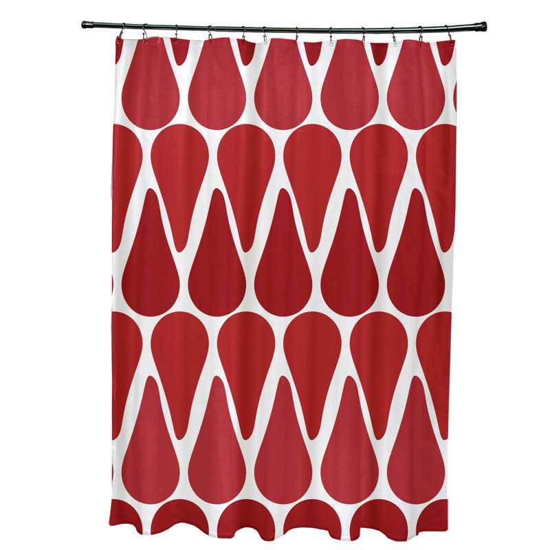 Rideau de douche simple synthétique Synthia, Rouge