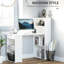 Bureau à 6 tablettes de rangement de 47 po, table d'écriture blanche avec bibliothèque, idéal pour les espaces de travail compacts, tablettes solides de 47 po, compétences de bureau à domicile, espaces limités idéaux, construction ferme