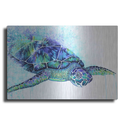Tortue de mer par Michelle Faber - peinture sur métal sans cadre