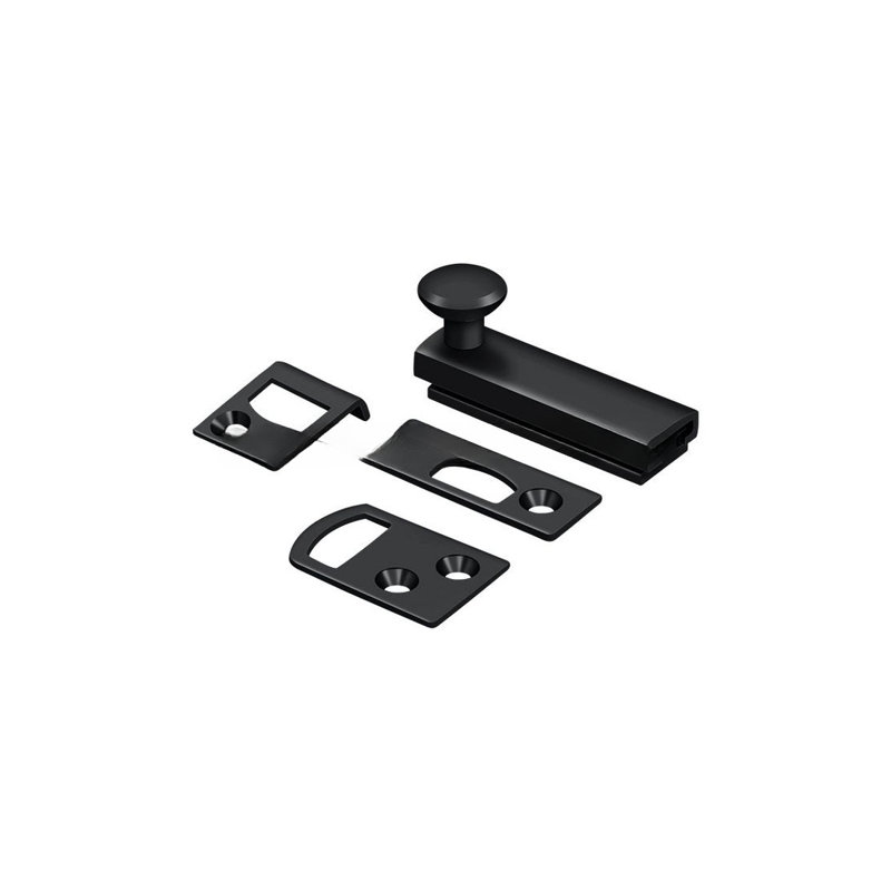 Deltana 2SBCS26 2" Surface Bolt, Concealed Screw, HD in Polished Chrome, Paint Black