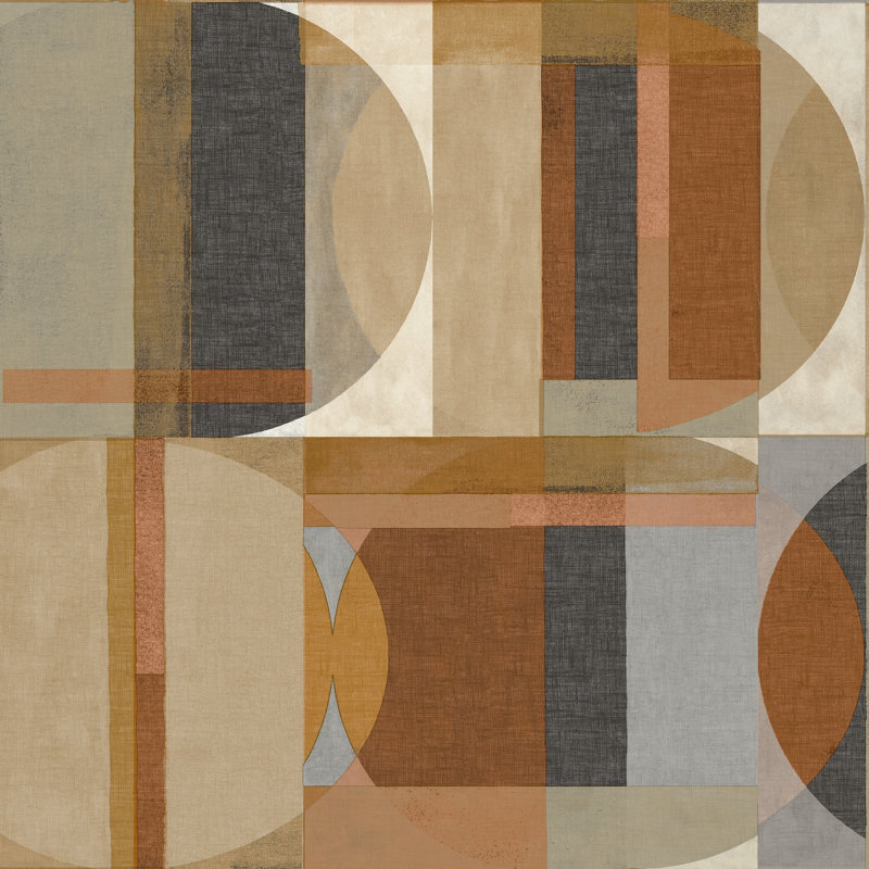 Arcadia Collection Geometric Motives Wallpaper Roll, Brown