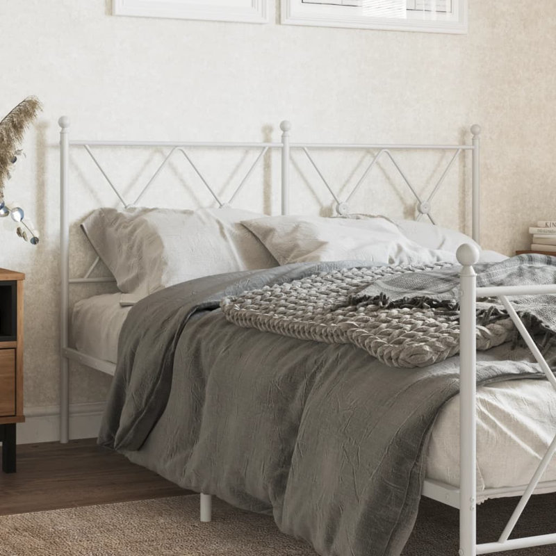 Anzor Metal Headboard, Double - 135 x 190 cm, White