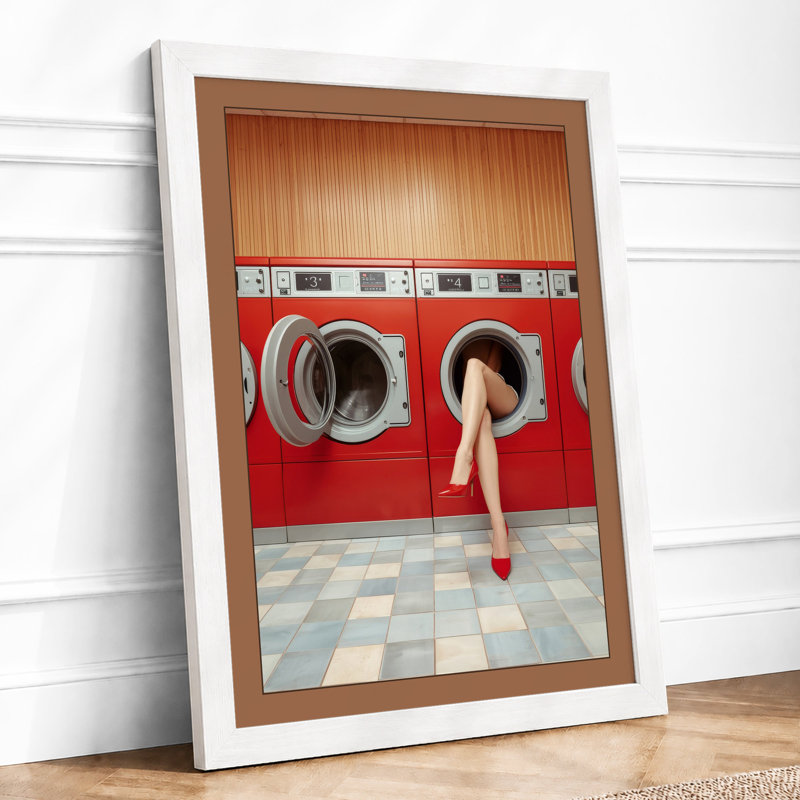 Emerging from Red Surrealism - Framed Print, A4 - 29.7 x 21.0 cm, White