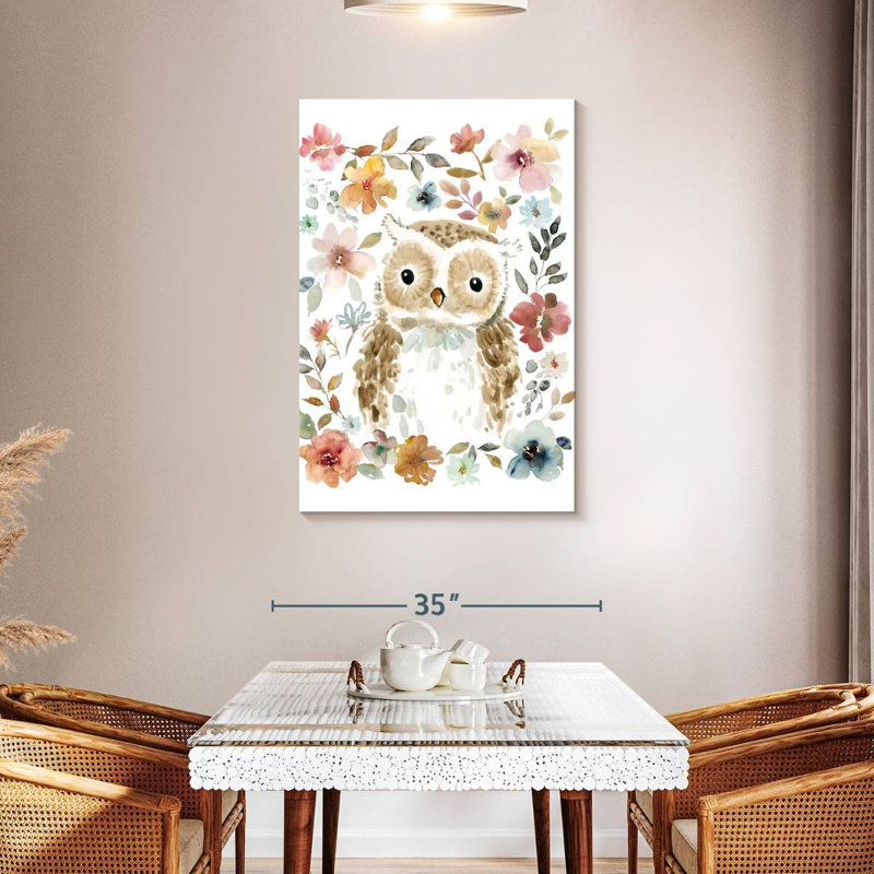 Brampt fleurs et amis chouette, H 45 po x l 30 po