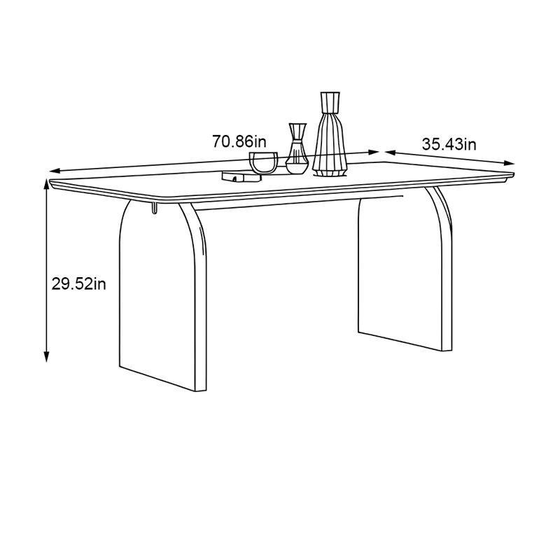 Table de salle à manger Vintage Vintage, H 29,52 po x L 70,86 po x l 35,43 po