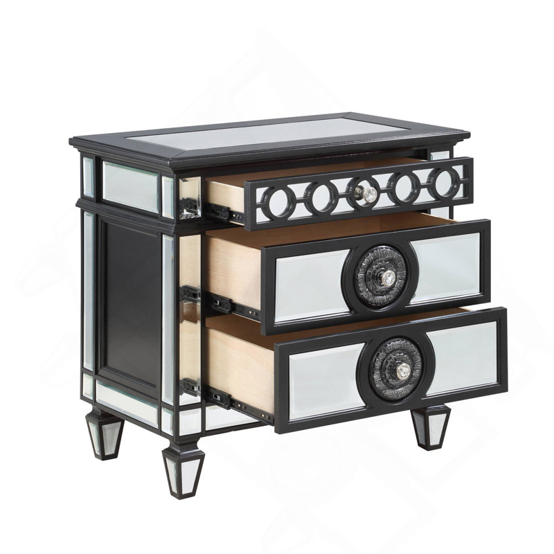Table de chevet avec 2 tiroirs Glam Luxury