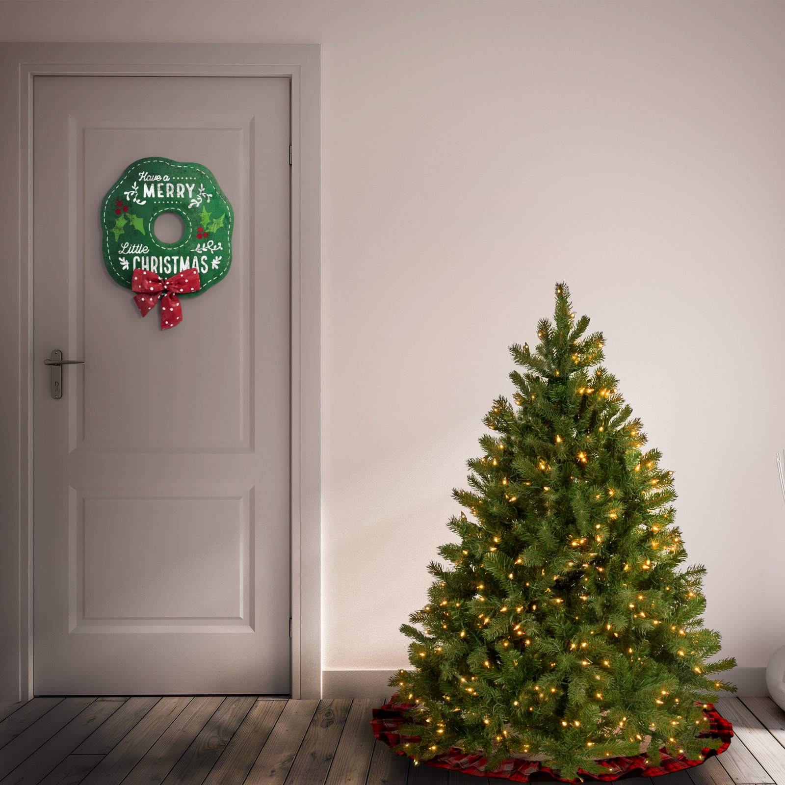 4.5' Pre-Lit Fir Christmas Tree