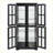 Cabinets Traditional Vintage Display with Glass Doors, Adjustable Shelves, E26 Bulb | Black | MDF+glass-1199951461