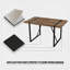 Table de salle à manger de 55 po en bois aggloméré rectangulaire moderne industriel en bois foncé, 4 à 6 personnes, plateau de table en bois d'ingénierie de 1,5 po d'épaisseur et pieds rectangulaires noirs en métal, utilisés pour la maison et la cuisine