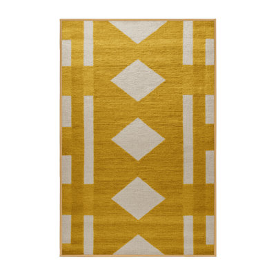 Machine Washable Checkered Brown Area Rug