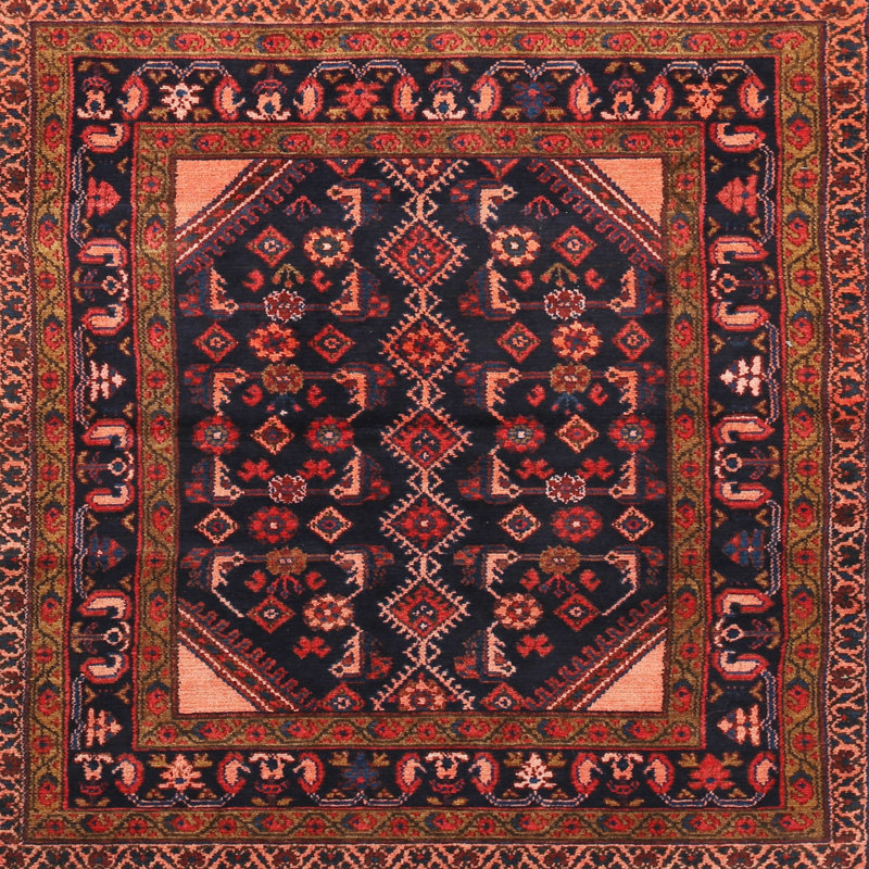 Tapis rouge à motif sud-ouest, Rond 3 pi