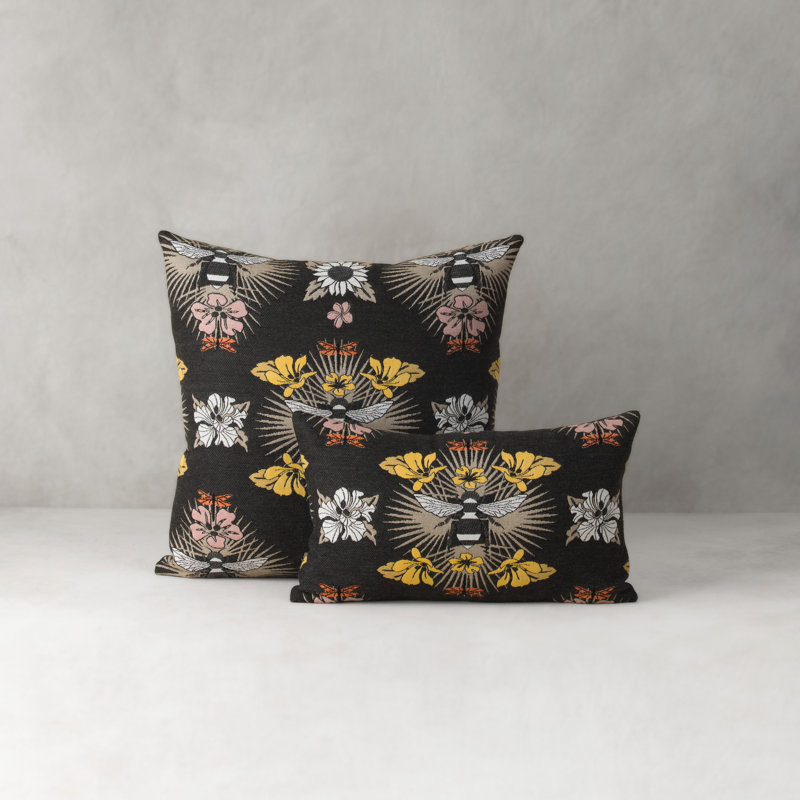 Cultivate Sunbrella® Throw Square Indoor/Outdoor Pillow Cover & Insert by Elaine Smith, Charcoal