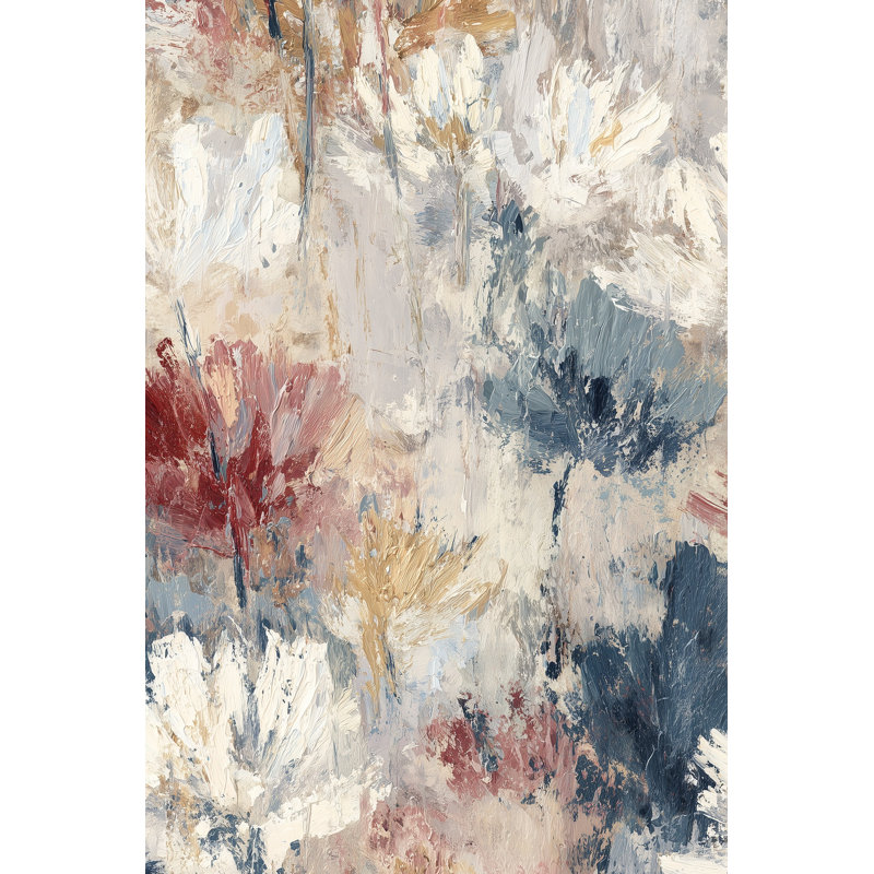Papier peint floral abstrait mural