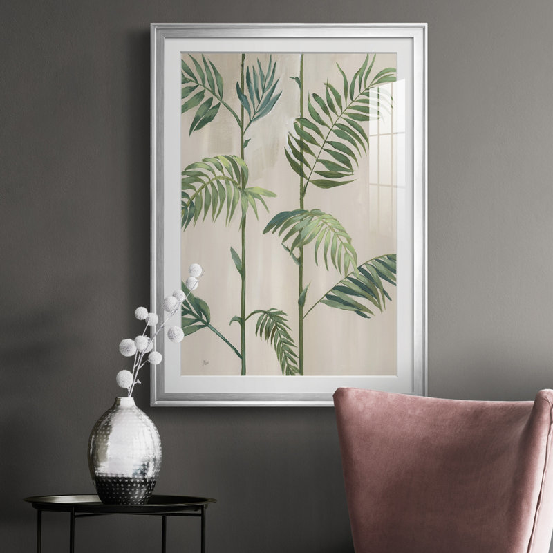Modern Fronds I - cadre photo, Argent, H 26,5 po x l 36,5 po x P 1,5 po
