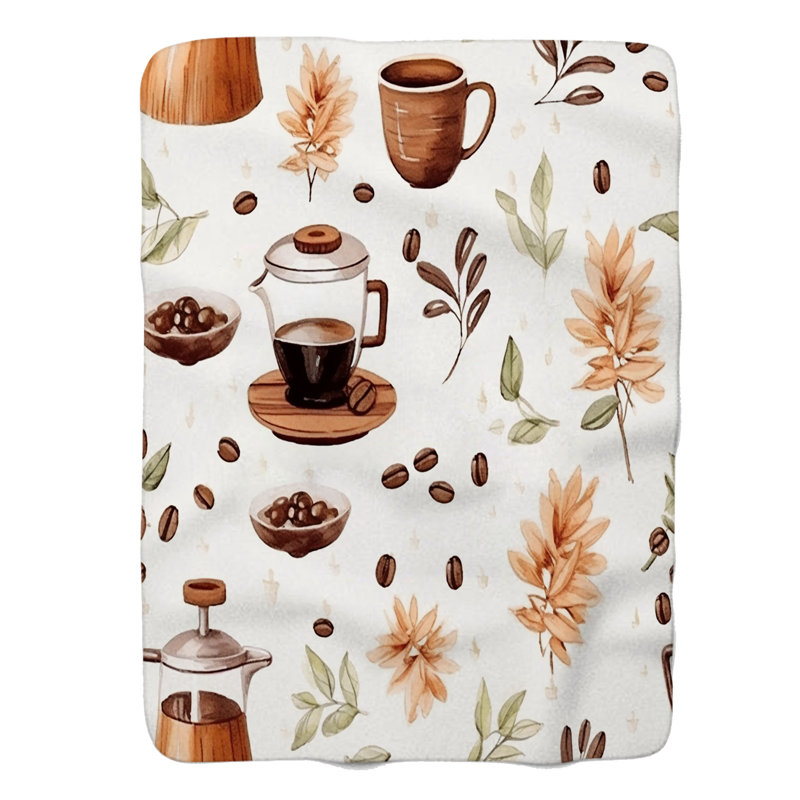 Teintes café - couverture de qualité supérieure 1 pièce, Lit simple