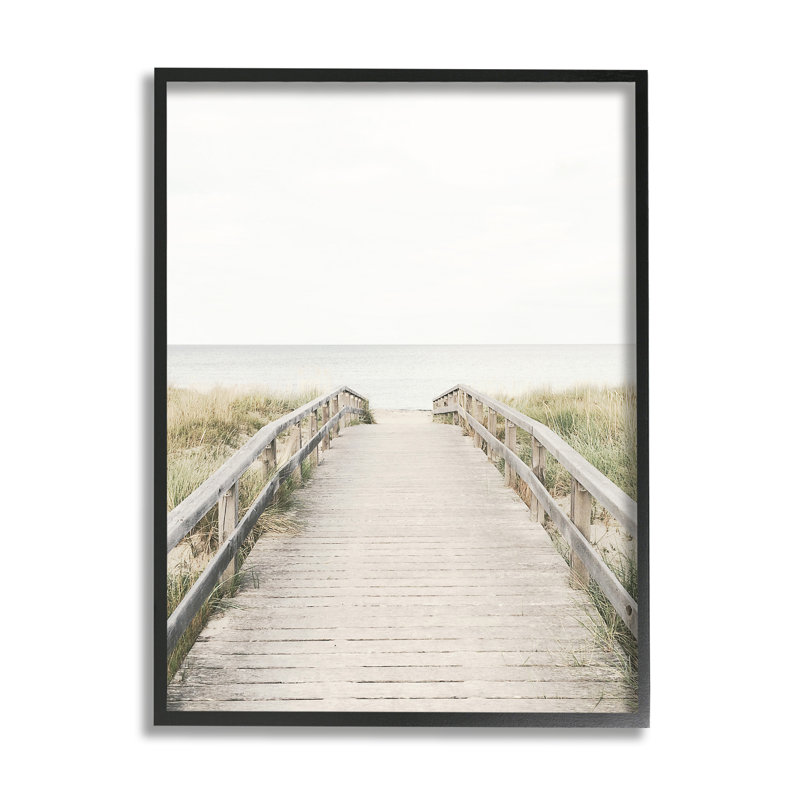  Boardwalk Beach View par Sissi et Seb, H 30 po x l 24 po x P 1,5 po, Giclée encadrée noir minuit