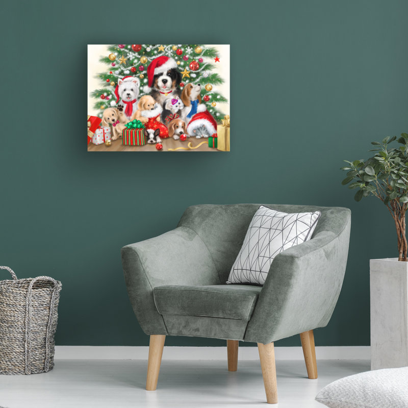 Art sur toile «ologic Happy Dogs », H 14 po x l 19 po