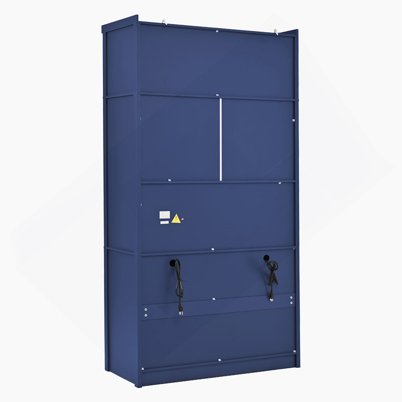 80.1'' Tall Freestanding Kitchen Pantry, 41.3''X18.2'' Large Shaker Style Storage Cabinet Cupboard With 2 Power Outlets, Adjustable Shelves And Door Shelves, Blue