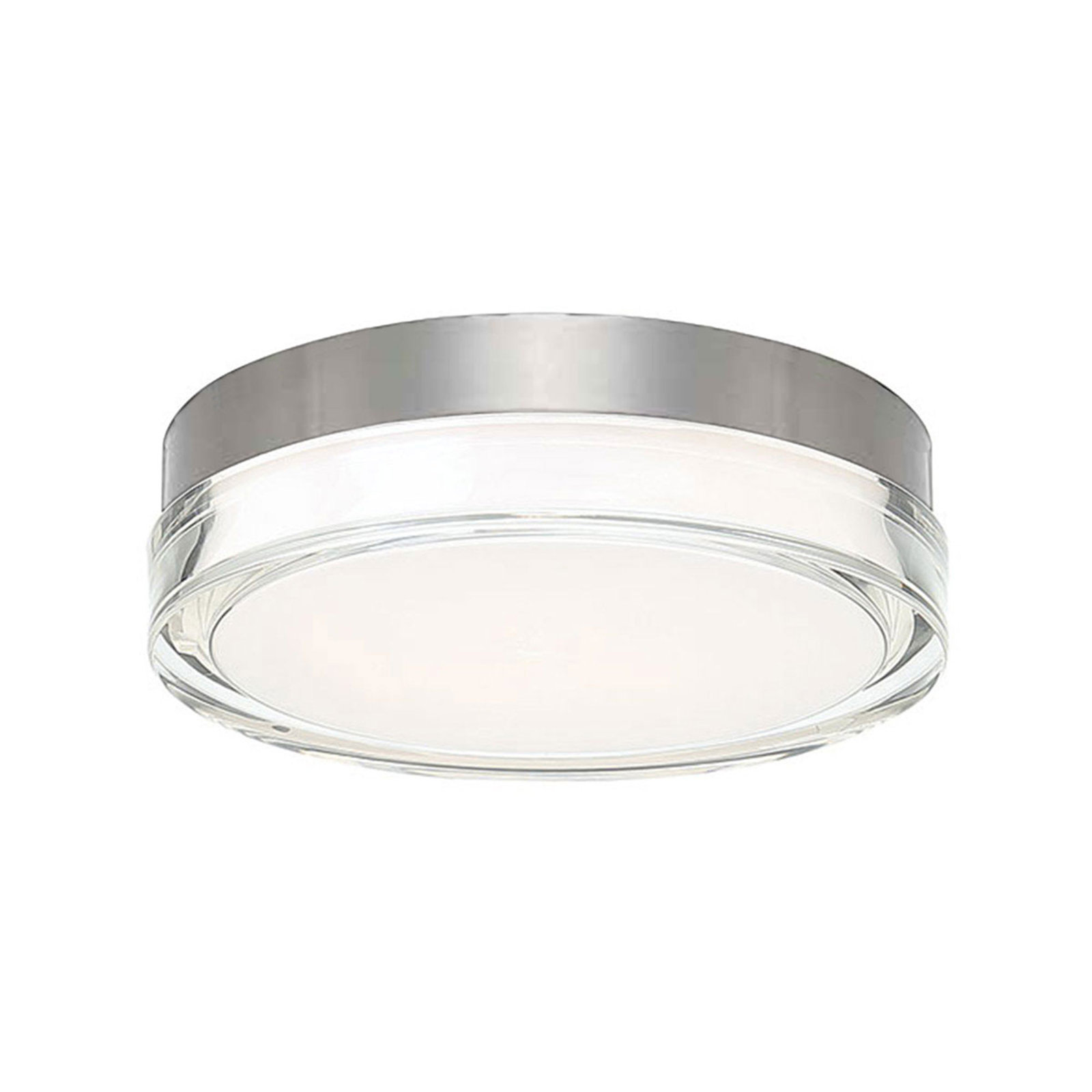 Pi LED Dimmable Round Flush Mount, 3500K, 2.5" H x 9" W x 9" D, Stainless Steel