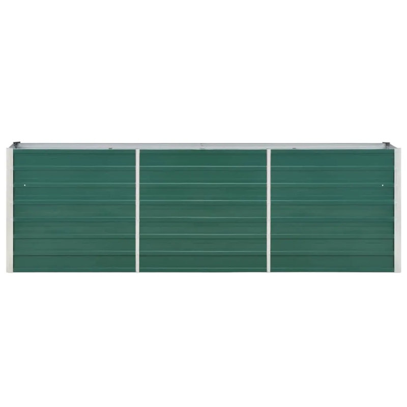 Raised garden bed in galvanized steel, Green, 77cm H x 240cm W x 40cm D