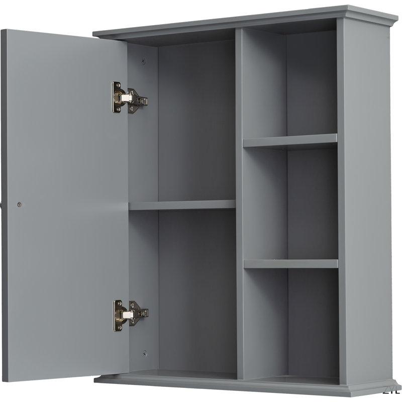 Armoire murale de salle de bain 23,6 po, Gris