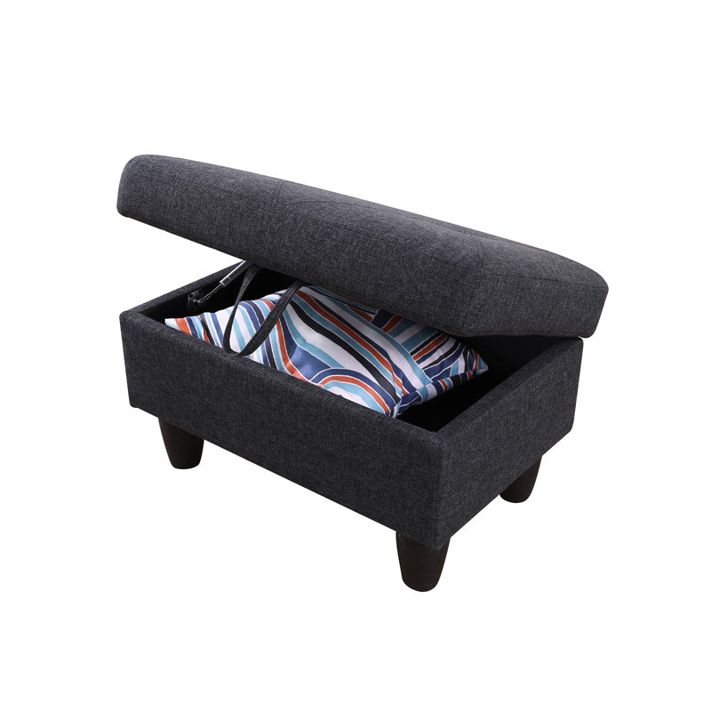 Upholstered L-Shaped Sectional, Dark Gray, Left Hand Facing