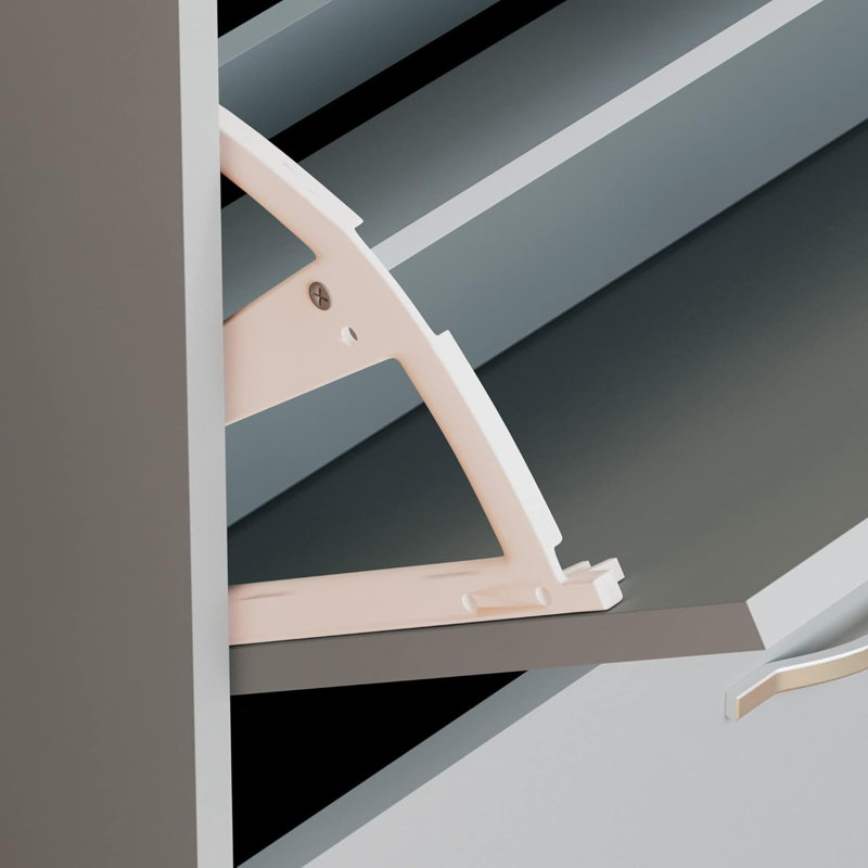 9 Pair Shoe Storage Cabinet, Grey