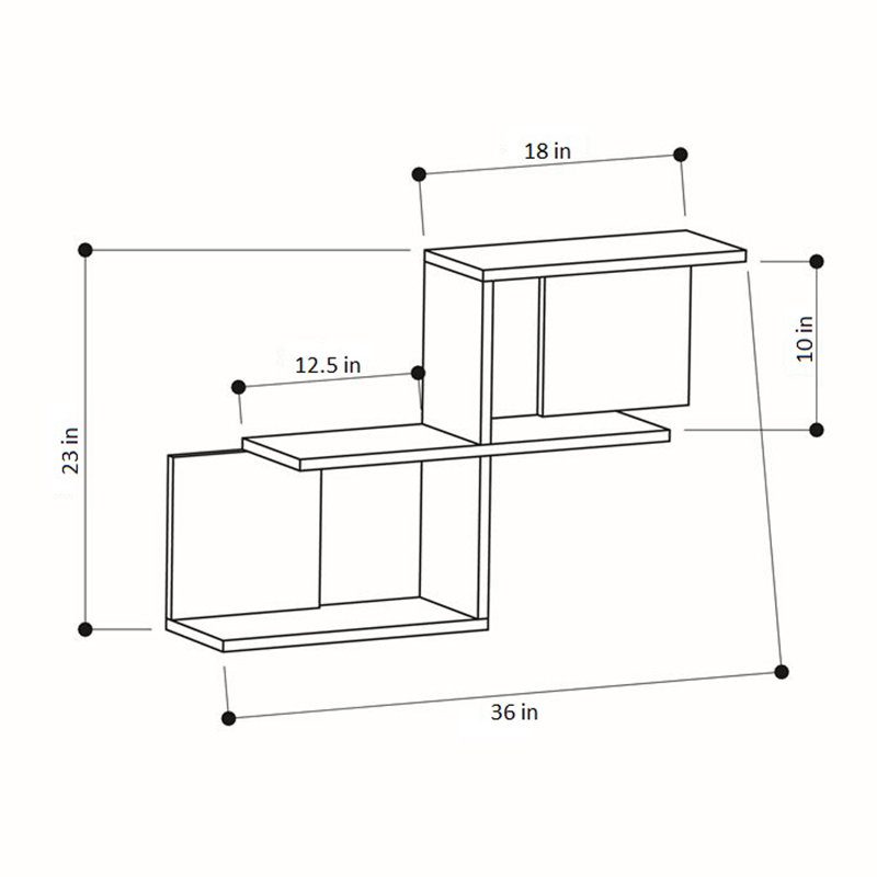 Kishore 2 Piece Cube Shelf, White/Oak
