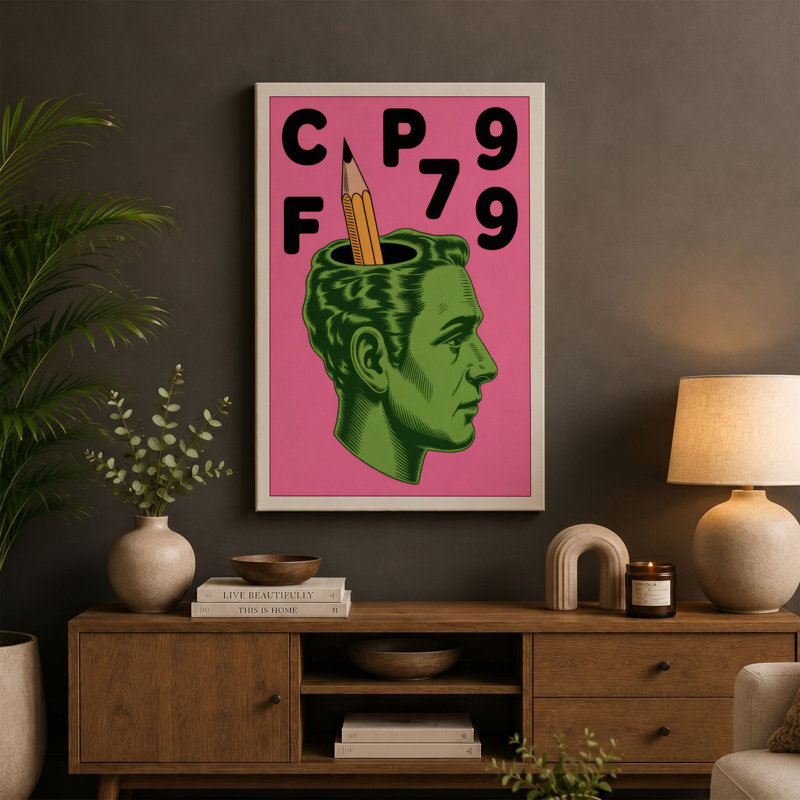 Creative Mind Pop Art - Wrapped Canvas, 30x20 - 76.2 x 50.8 cm, Teal Border