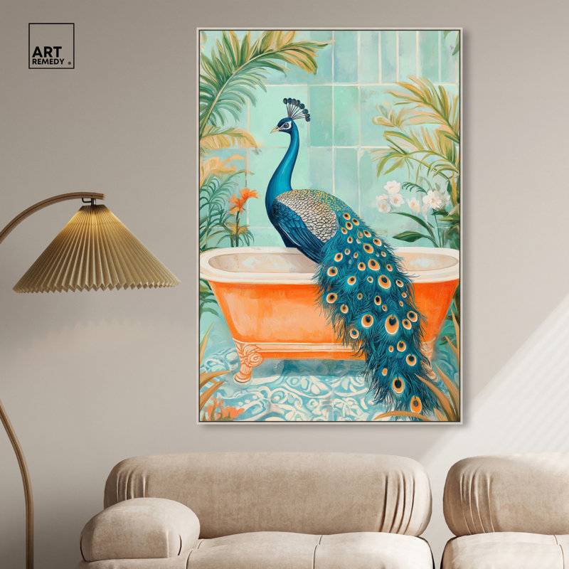 Toile de salle de bain élégante, H 46 po x l 31 po, Cadre argenté