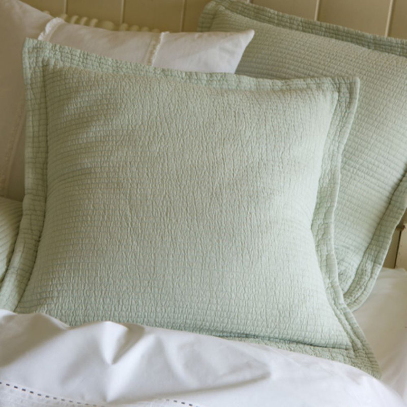 Hudson Stripe Cotton Blend No Sham Set, Euro, Robin's Egg Blue