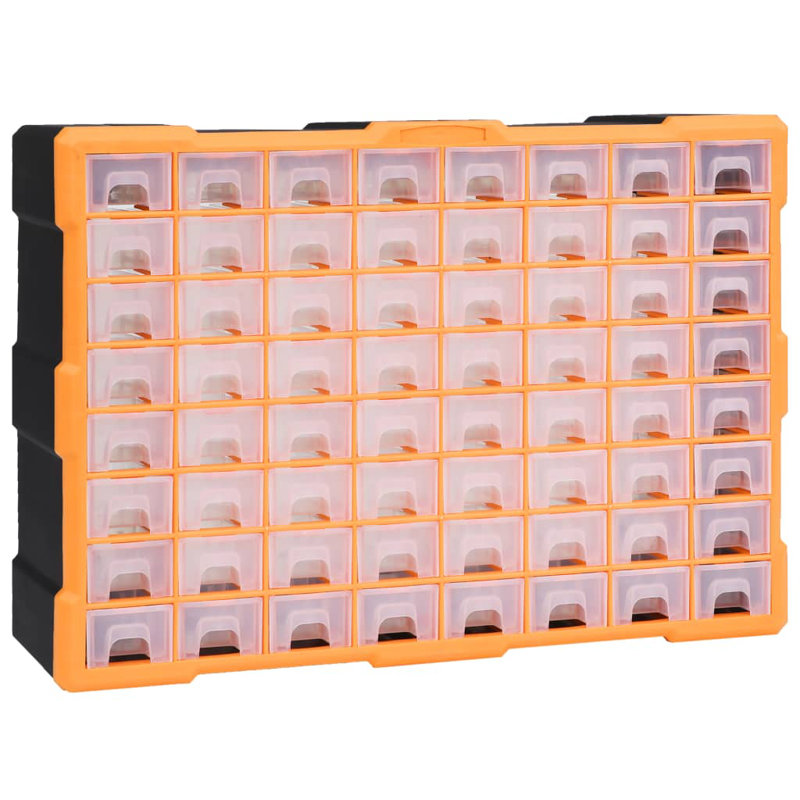 Rebrilliant Plastic Decorative Bin, Orange/Black