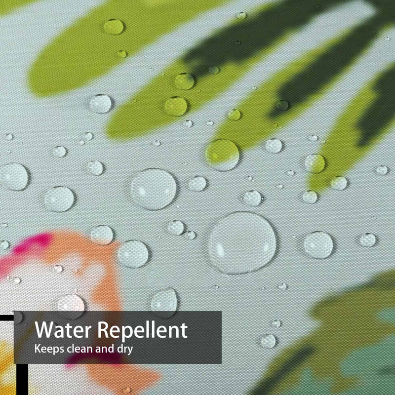 Rideau de douche imperméable à motif d'aquarelle et de fleurs tropicales avec 12 crochets, L 72 po x l 78 po