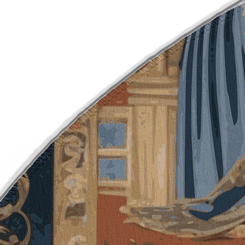 Tapis d'intérieur et d'extérieur brun français, Rond 5 pi