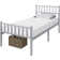 Minimalist Metal Bed Frame with Slatted Headboard