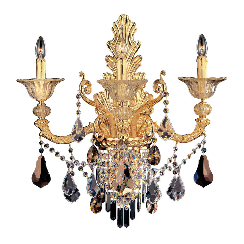 Mendelssohn 3 LT Wall Sconce Allegri, Two-Tone Gold /24K, Firenze Mixed