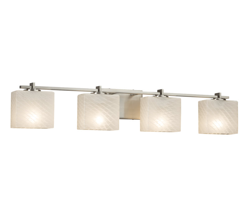 Casson 4 - Light Vanity Light, Brushed Nickel, Weave