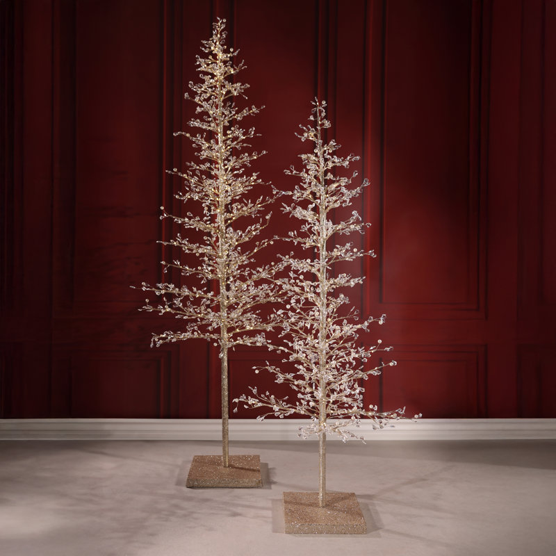 Sapin décoratif de Noël à DEL et perles précieuses, 6 Feet