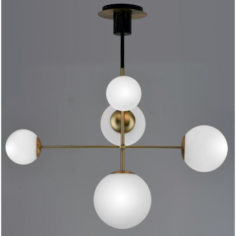 Lustre linéaire moderne Spoutnik à 5 lumières Drake