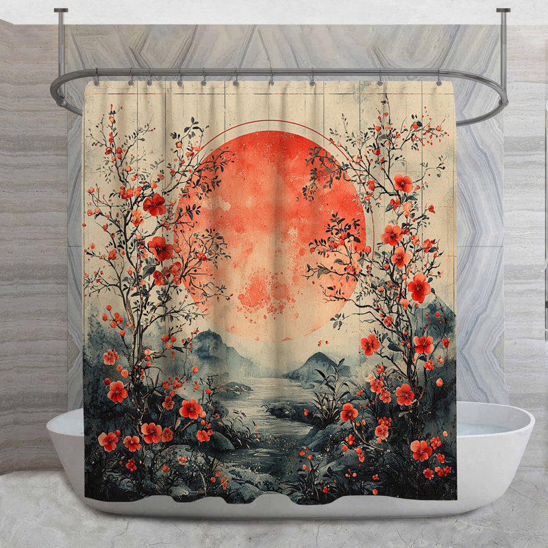 Rideau de douche Sunset Mountains, H 93 po x l 70 po