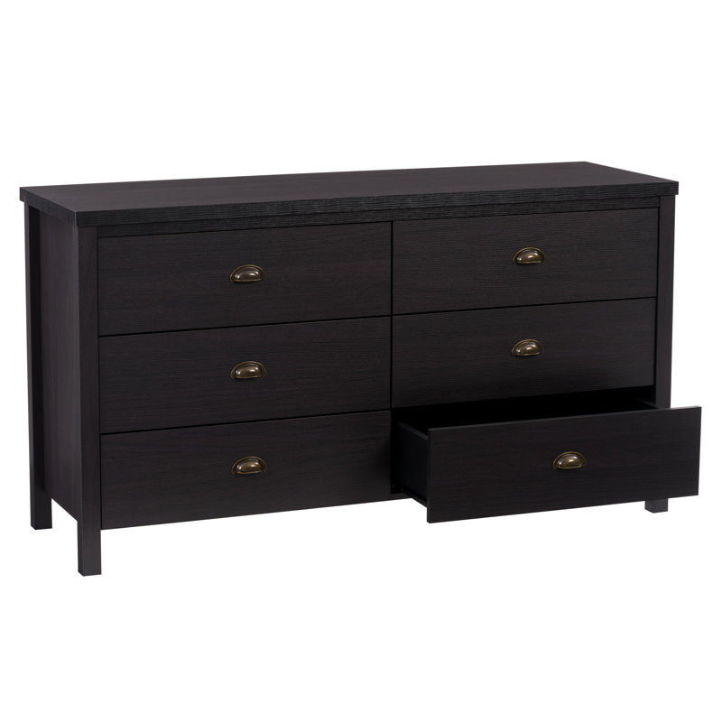 Humberto 6-Drawer 55" W Double Dresser, Black