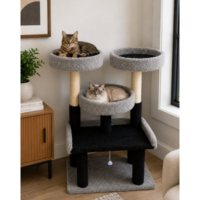 Prestige Cat Trees 46-in XXL Heavy Duty Cat Tree, Black/Gray