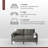 57'' Loveseat Sofas,Round Arm Sofa with 2 Pillows-1039442337