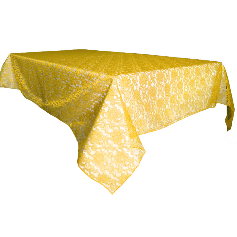 Floral Lace Overlay, 58" x 58", Marigold