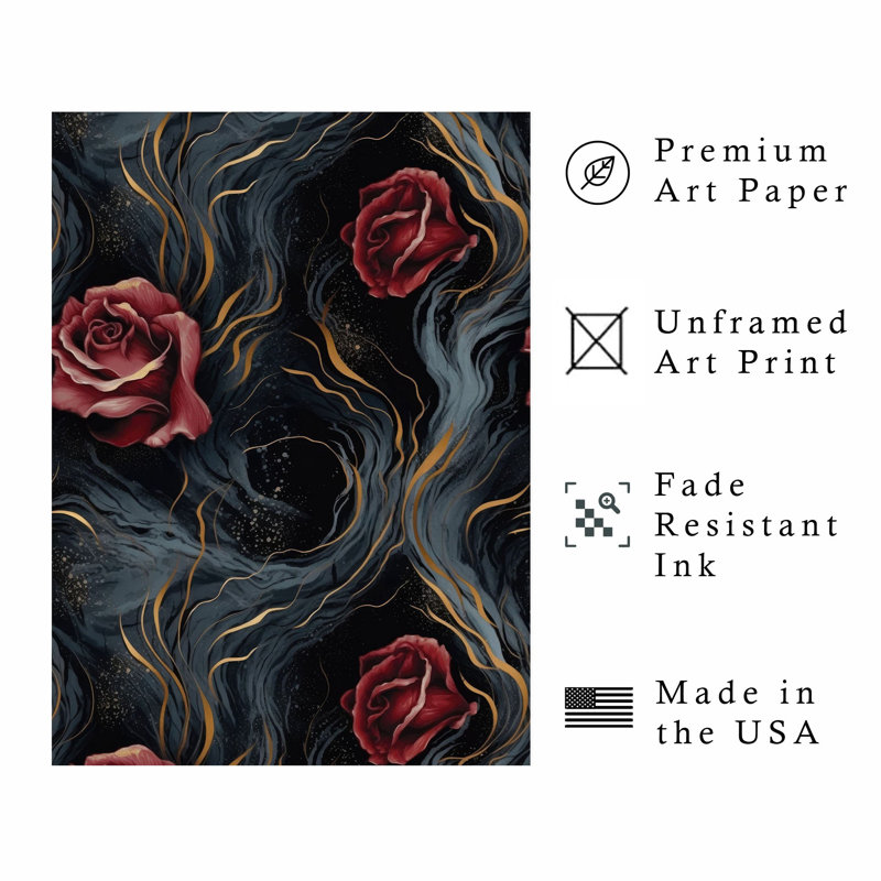 Reproduction d'art moderne sans cadre Floral Floral Rose Symphony, H 16 po x l 12 po